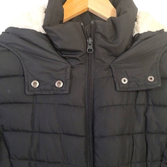 ❄️𝅺GEORGE Quilted Puffer Sherpa Hooded Winter Jacket in Black Size XS - Picture 4 of 11